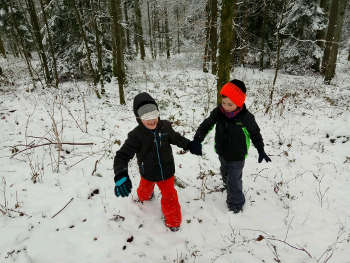 Schneespiele im Wald mit Natur Reality Lichtenfels Franken